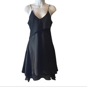 Vintage 90s Black Satin Cocktail Dress